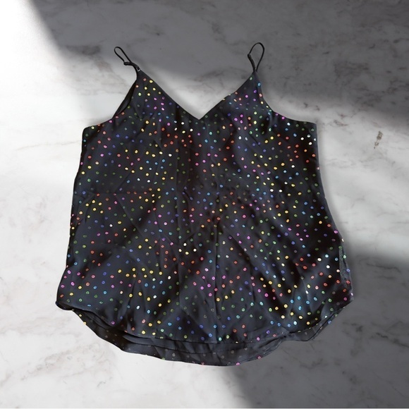 Express Rainbow Polkadot Spaghetti Strap Swing Tank In Black Size M - Picture 6 of 6